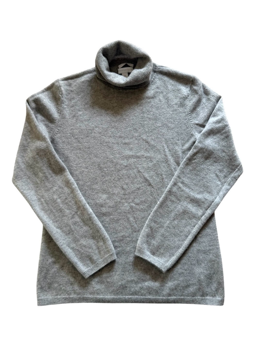 Charter Club Cashmere Turtleneck Sweater Size Medium Gray Lightweight